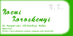 noemi koroskenyi business card