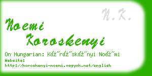 noemi koroskenyi business card